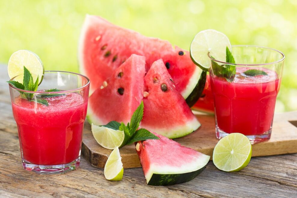 Sliced ​​and fresh watermelon in watermelon diet menu